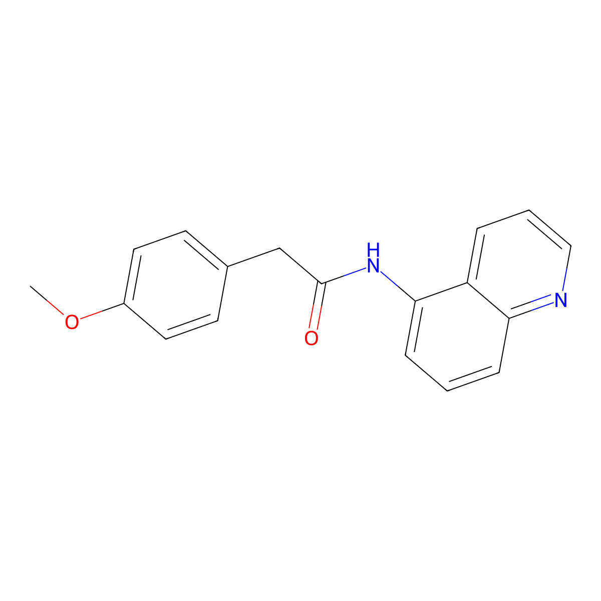 2-(4-methoxyphenyl)-N-(quinolin-5-yl)acetamide molecular structure, CAS 857039-84-0