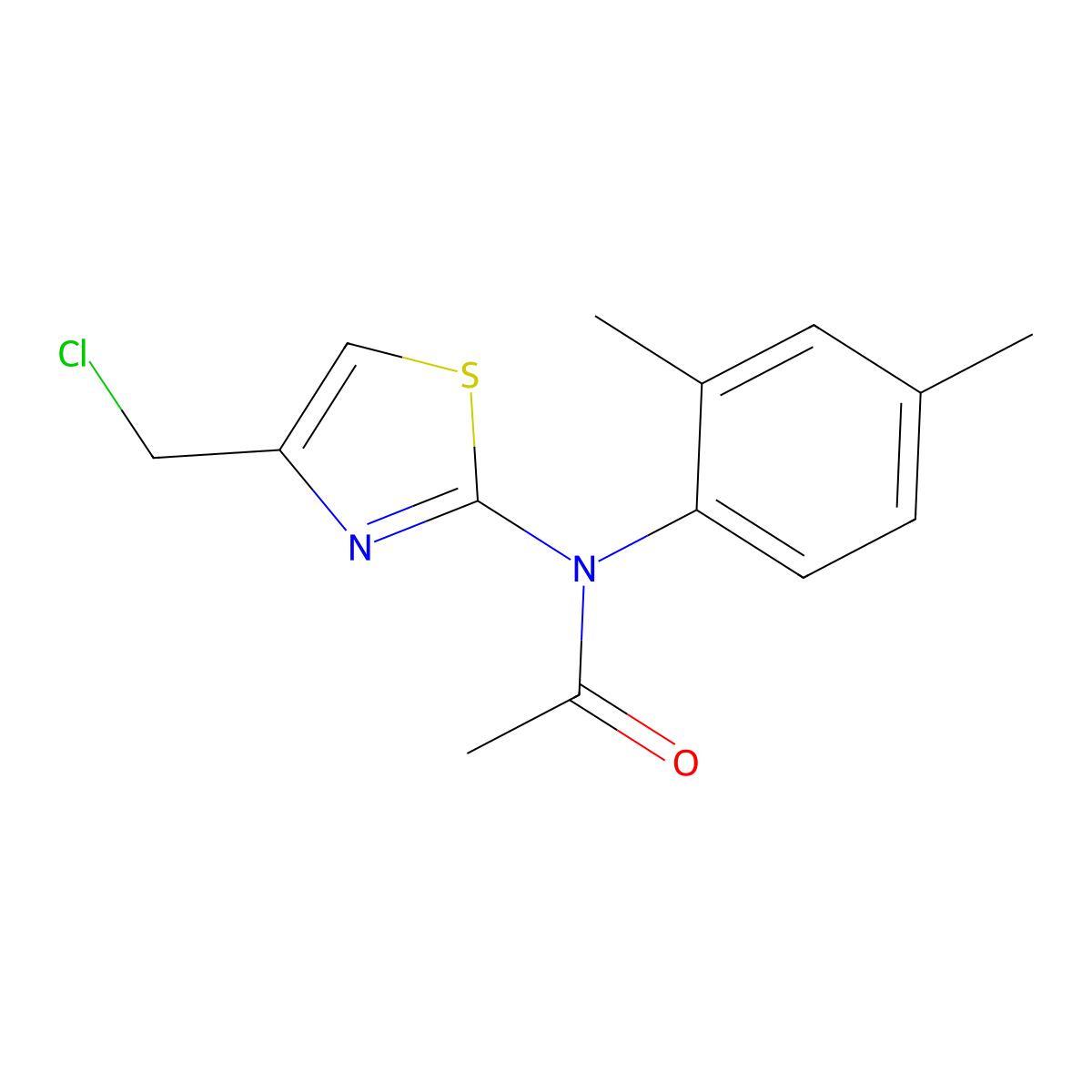 N-[4-(chloromethyl)-1,3-thiazol-2-yl]-N-(2,4-dimethylphenyl)acetamide molecular structure, CAS 857041-63-5