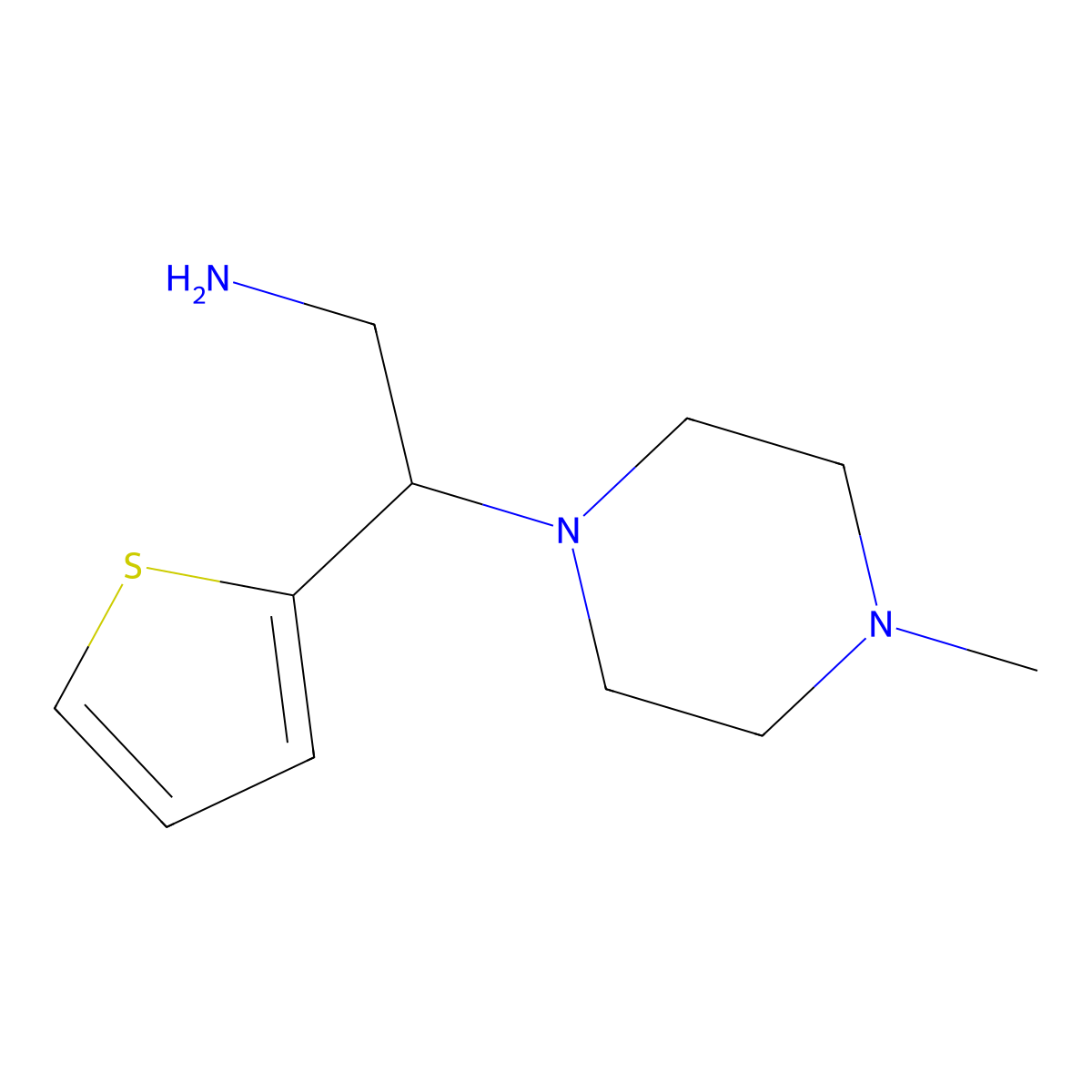 2-(4-Methylpiperazin-1-yl)-2-(thiophen-2-yl)ethan-1-amine molecular structure, CAS 857041-65-7