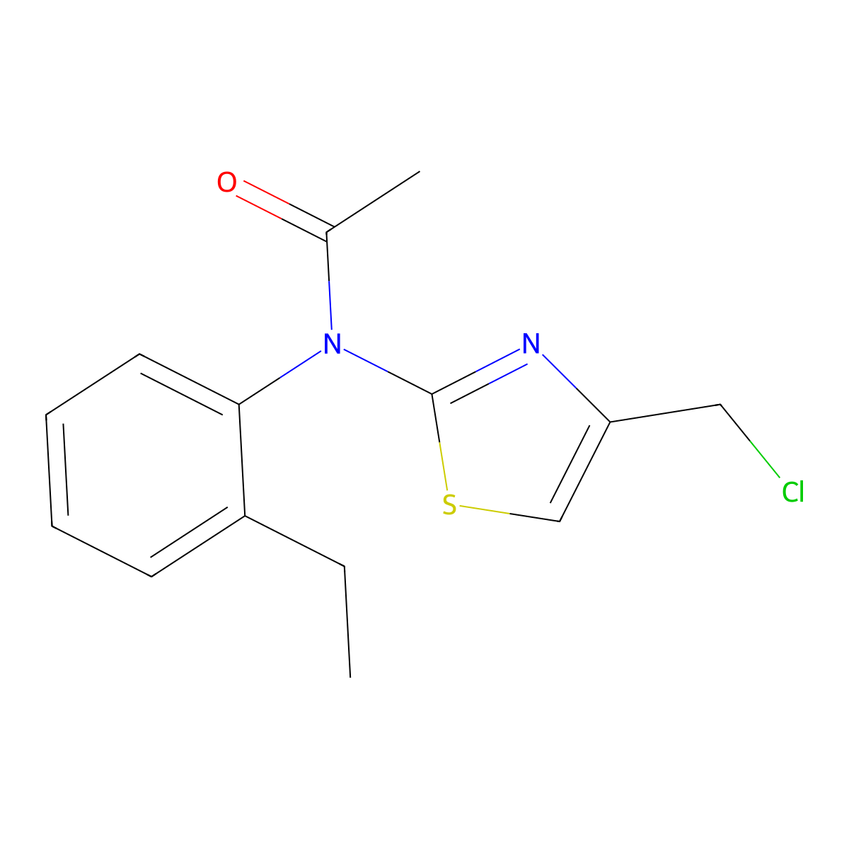 N-[4-(chloromethyl)-1,3-thiazol-2-yl]-N-(2-ethylphenyl)acetamide molecular structure, CAS 857041-66-8