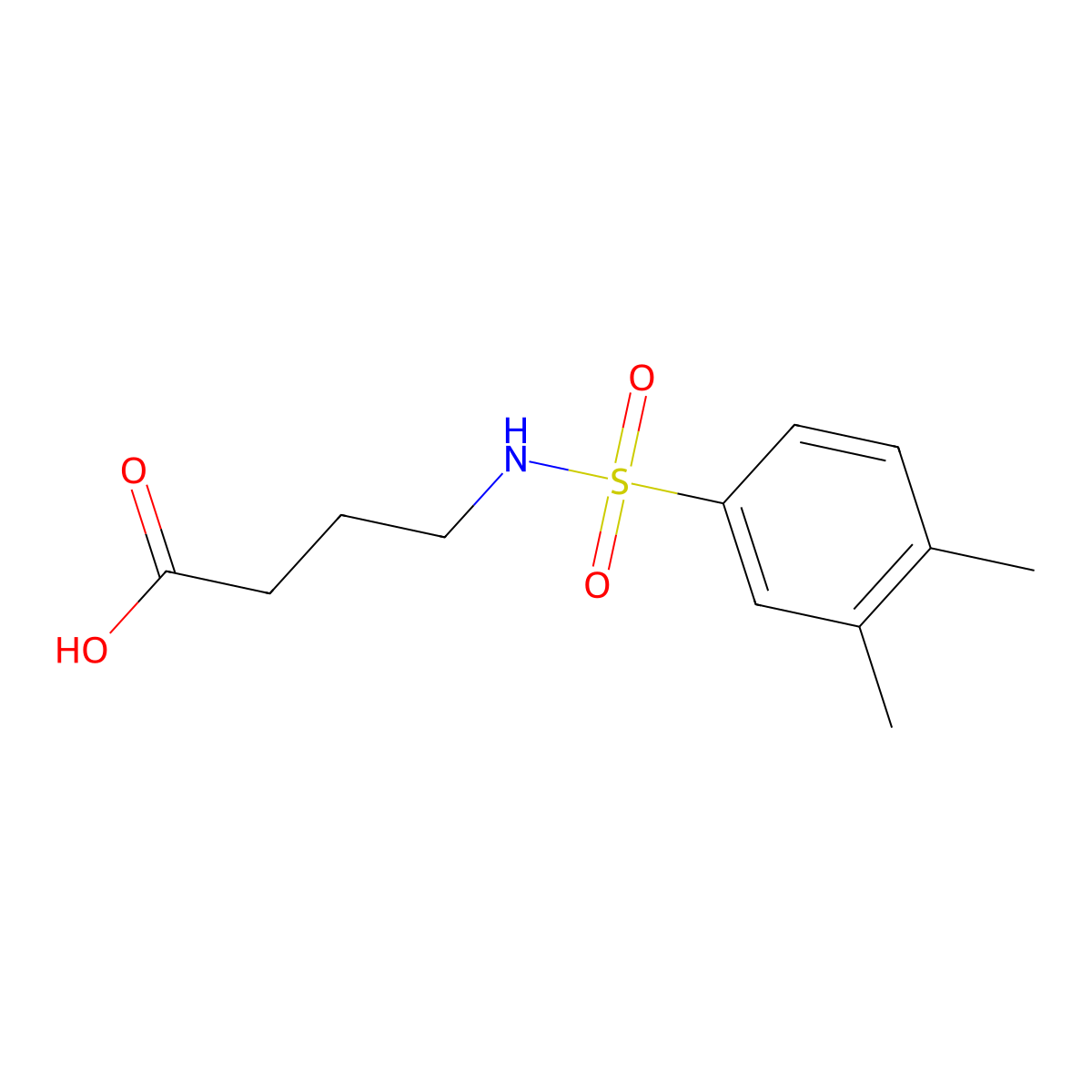 4-(3,4-Dimethylbenzenesulfonamido)butanoic acid molecular structure, CAS 857041-67-9