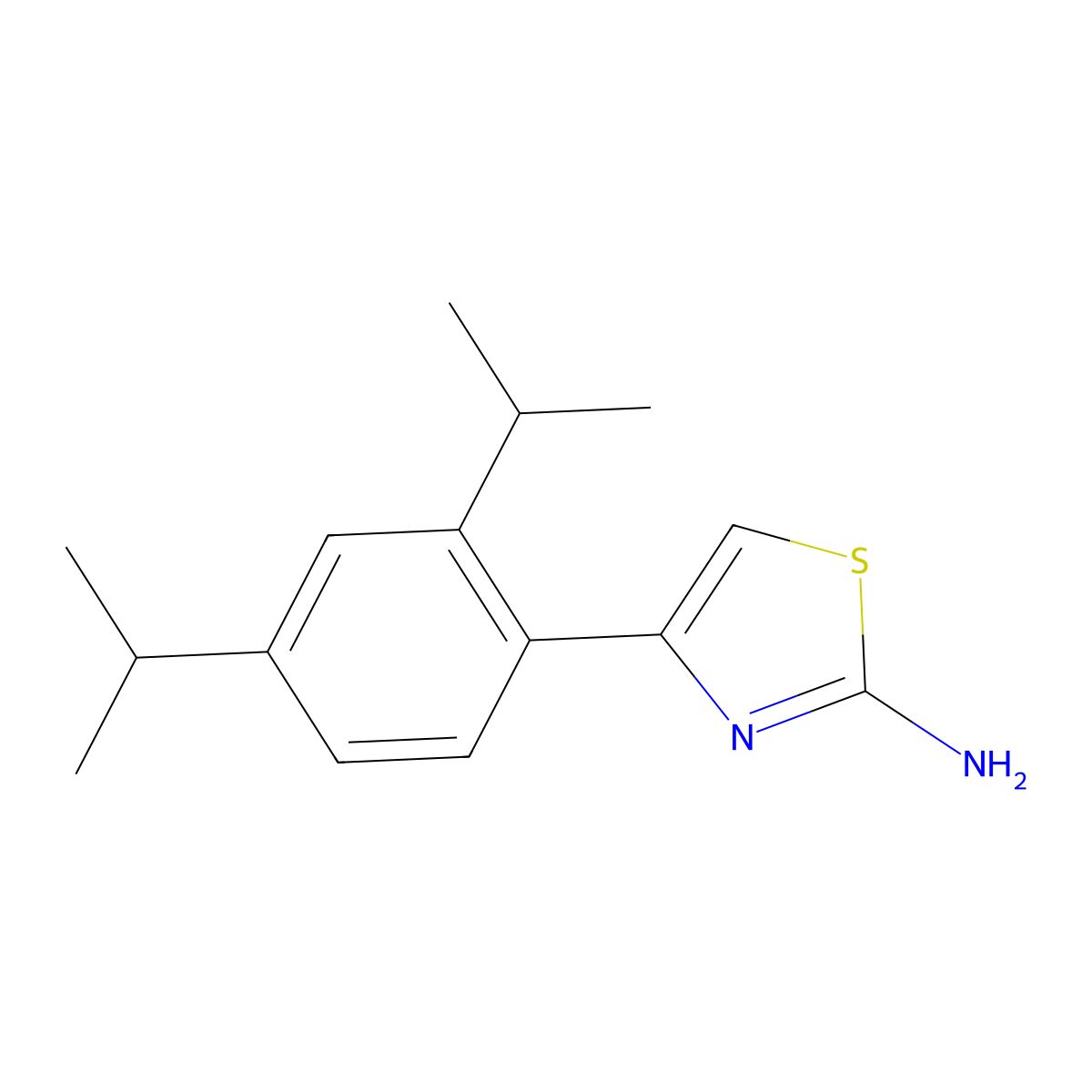 4-[2,4-Bis(propan-2-yl)phenyl]-1,3-thiazol-2-amine molecular structure, CAS 857041-69-1