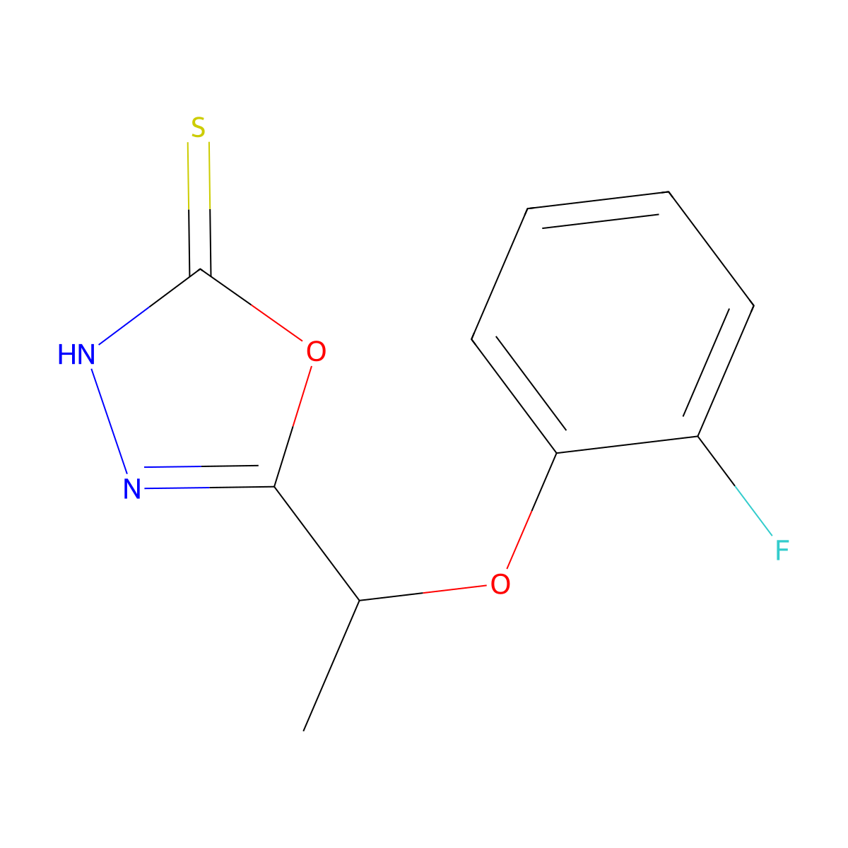 5-[1-(2-Fluorophenoxy)ethyl]-1,3,4-oxadiazole-2-thiol molecular structure, CAS 857041-75-9