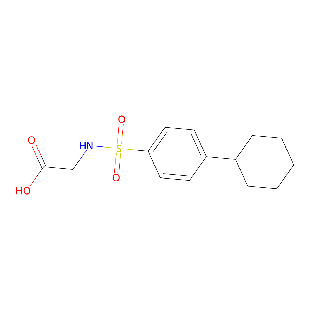 2-(4-Cyclohexylbenzenesulfonamido)acetic acid molecular structure, CAS 857041-77-1