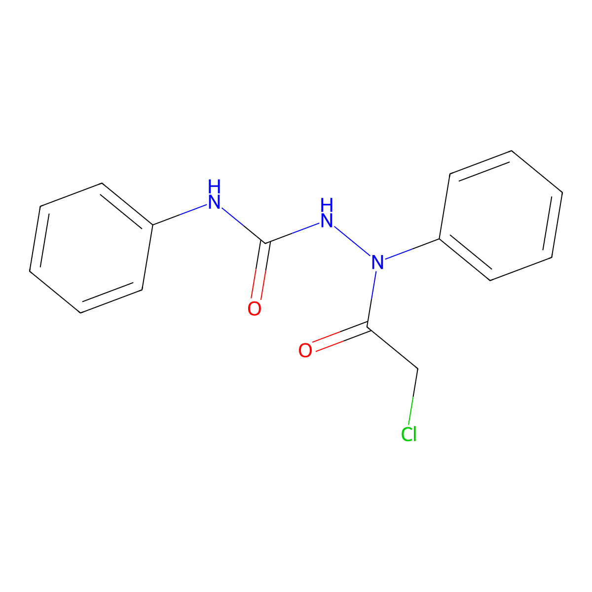 2-chloro-N-phenyl-N-((phenylcarbamoyl)amino)acetamide molecular structure, CAS 857041-79-3