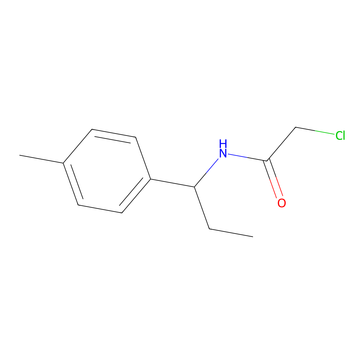 2-chloro-N-[1-(4-methylphenyl)propyl]acetamide molecular structure, CAS 857041-82-8
