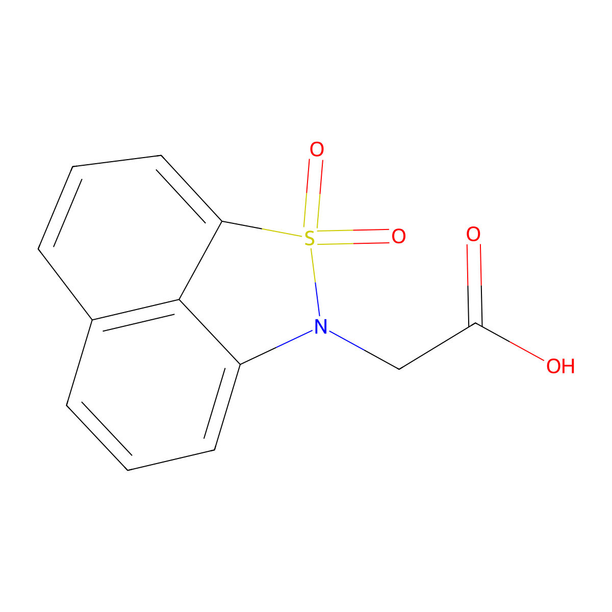 (1,1-dioxido-2H-naphtho[1,8-cd]isothiazol-2-yl)acetic acid molecular structure, CAS 857041-85-1