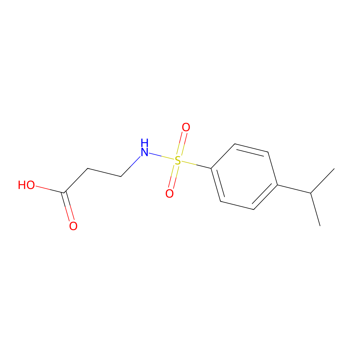 3-[4-(Propan-2-yl)benzenesulfonamido]propanoic acid molecular structure, CAS 857041-86-2