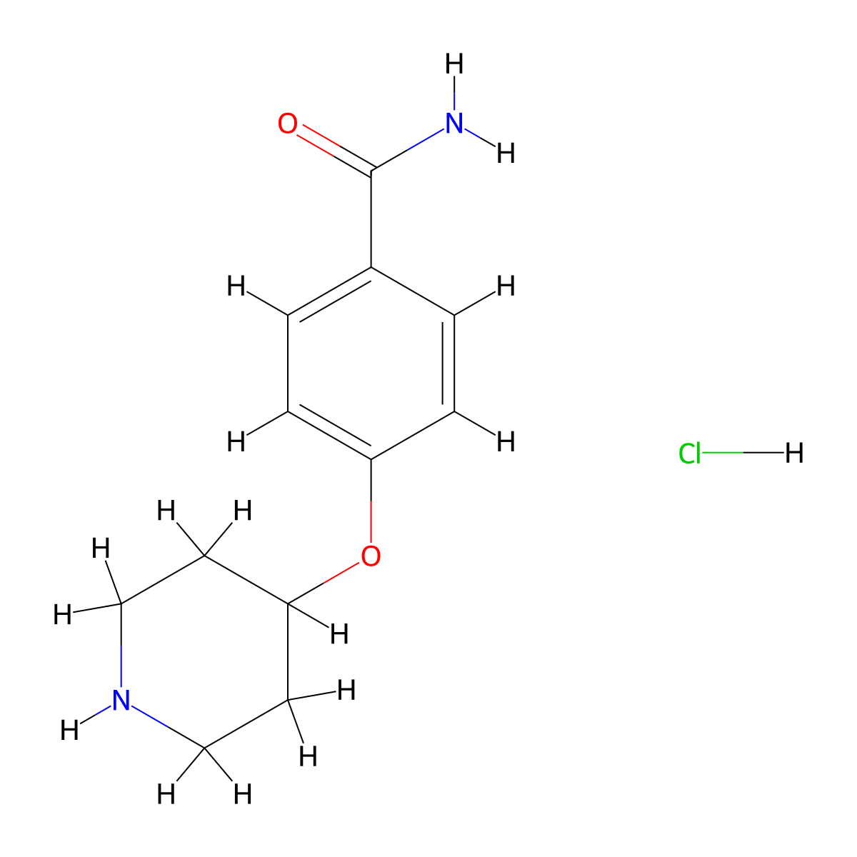 4-(Piperidin-4-yloxy)benzamide hydrochloride molecular structure, CAS 857048-73-8
