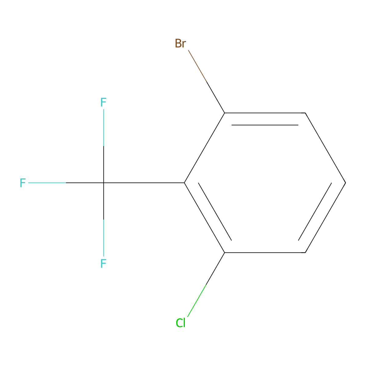 1-Bromo-3-chloro-2-(trifluoromethyl)benzene molecular structure, CAS 857061-44-0