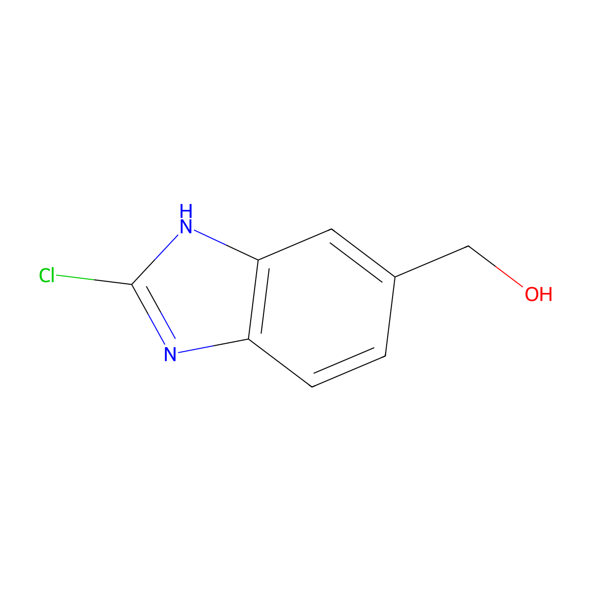 (2-chloro-1H-benzo[d]imidazol-6-yl)methanol molecular structure, CAS 857070-66-7