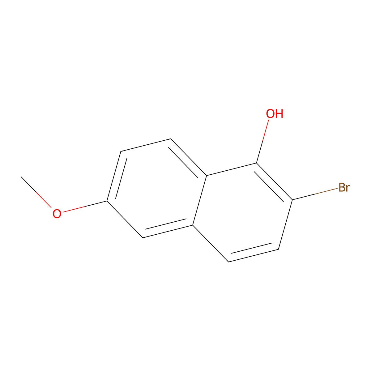 2-Bromo-6-methoxynaphthalen-1-ol molecular structure, CAS 857091-19-1