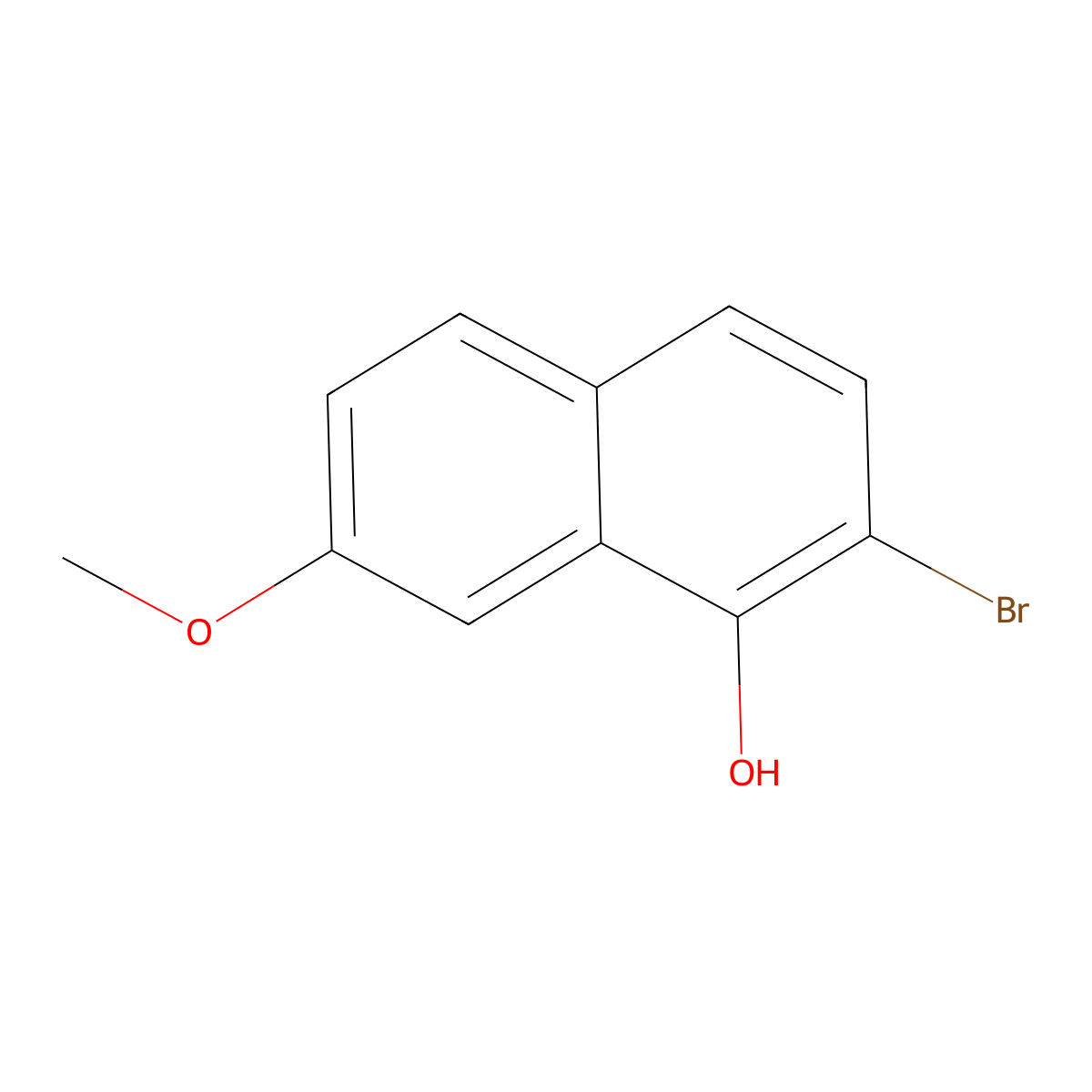 2-Bromo-7-methoxynaphthalen-1-ol molecular structure, CAS 857091-21-5
