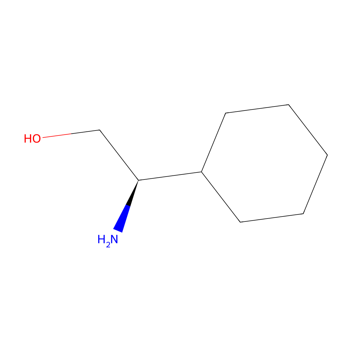 (2R)-2-amino-2-cyclohexylethan-1-ol molecular structure, CAS 85711-13-3