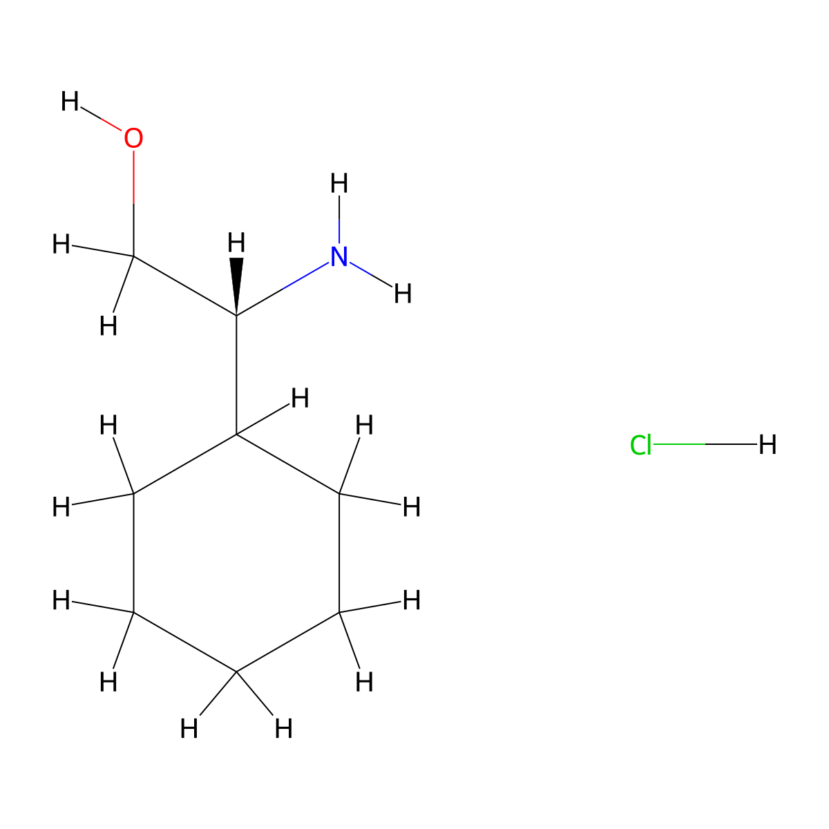 (R)-2-Amino-2-cyclohexylethanol hydrochloride molecular structure, CAS 85711-14-4