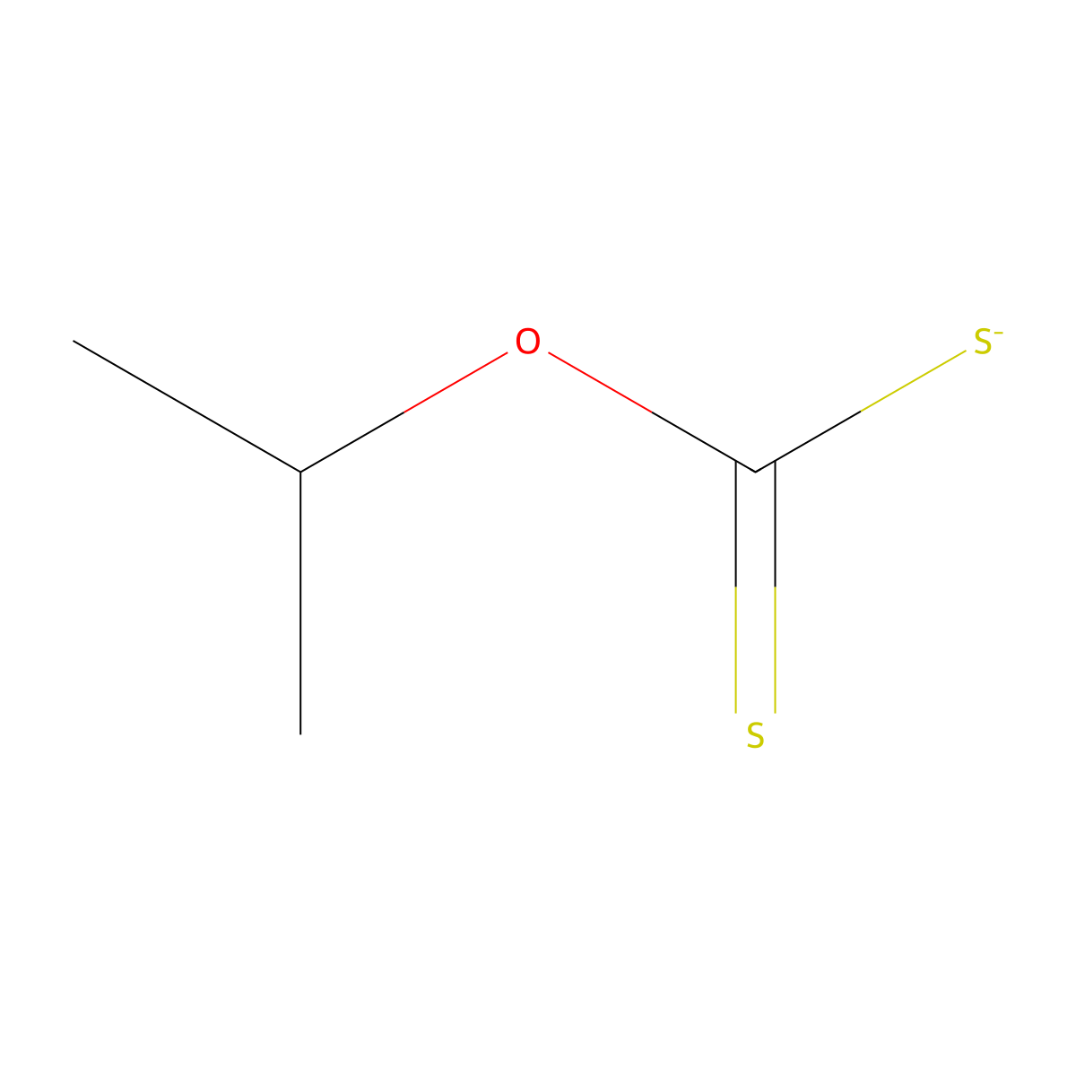 Carbonodithioic acid, O-(1-methylethyl) ester, ion(1-) molecular structure, CAS 85715-64-6