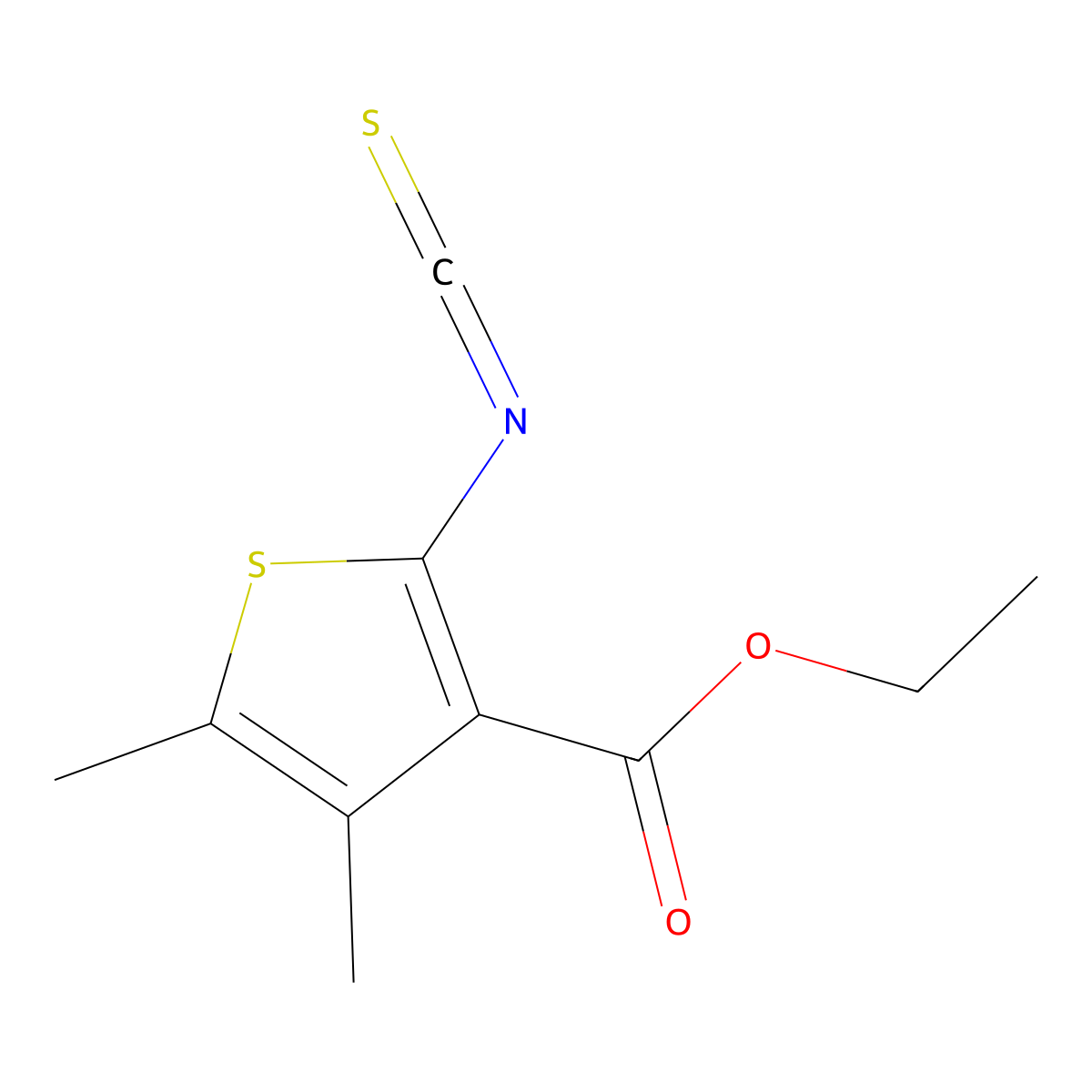 Ethyl 2-isothiocyanato-4,5-dimethylthiophene-3-carboxylate molecular structure, CAS 85716-85-4