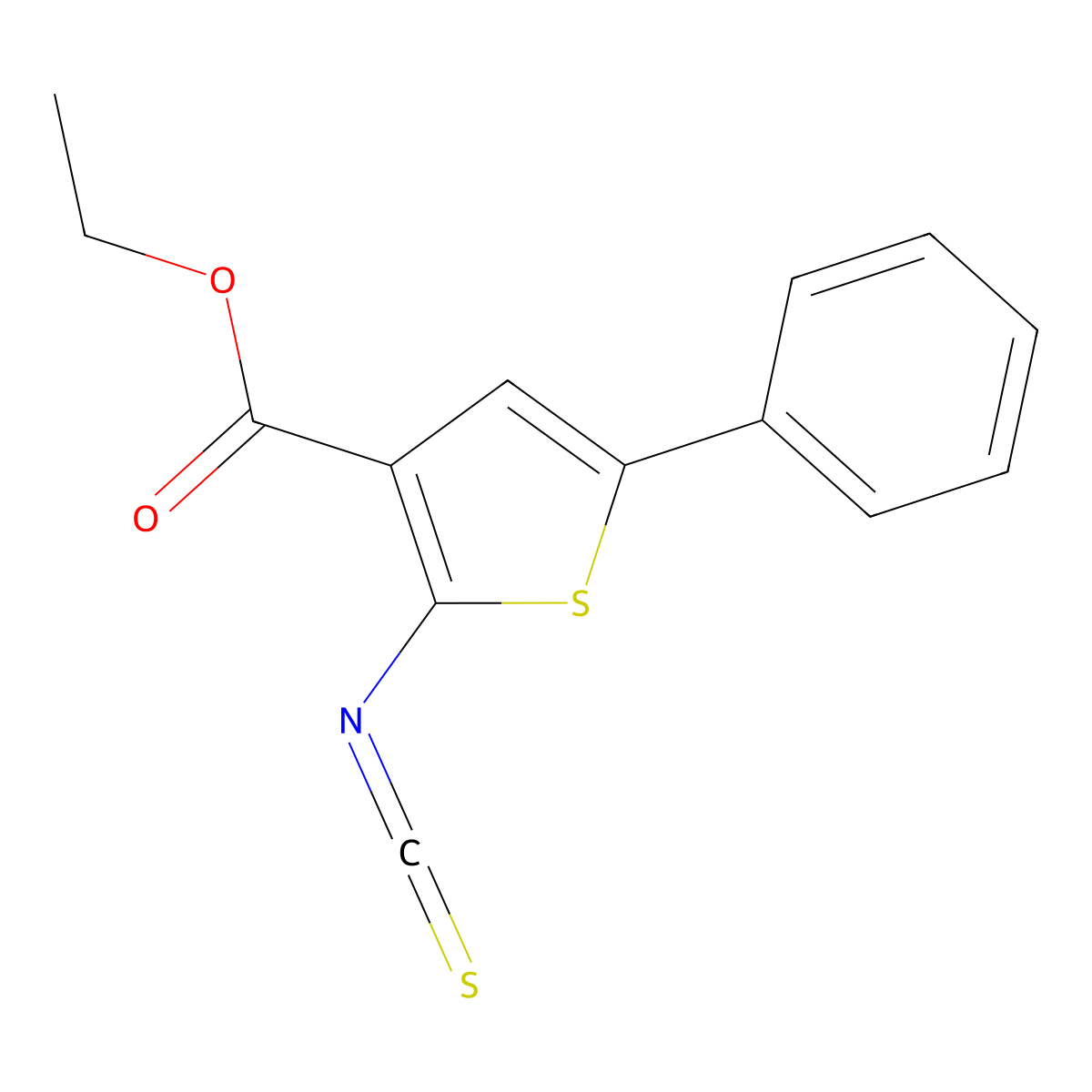 Ethyl 2-isothiocyanato-5-phenylthiophene-3-carboxylate molecular structure, CAS 85716-86-5