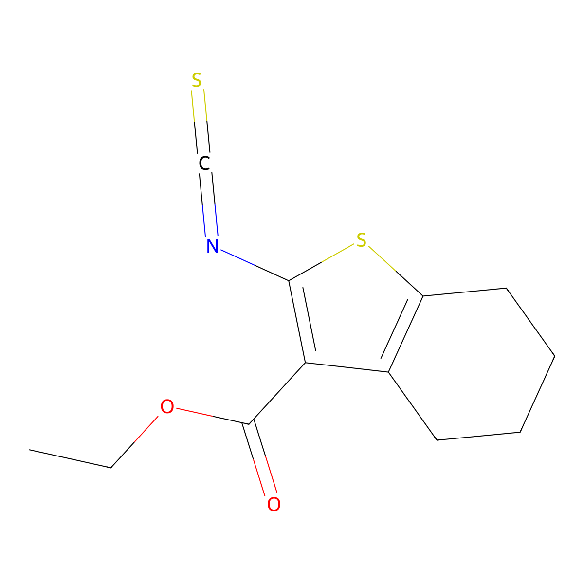 Ethyl 2-isothiocyanato-4,5,6,7-tetrahydro-1-benzothiophene-3-carboxylate molecular structure, CAS 85716-87-6
