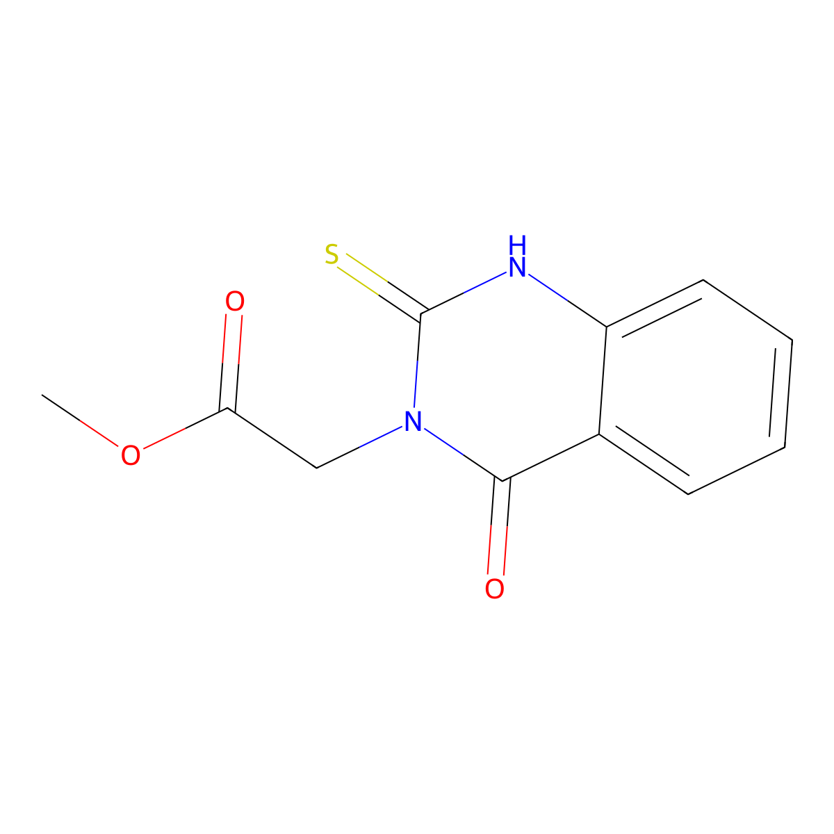Methyl 2-(4-oxo-2-sulfanyl-3,4-dihydroquinazolin-3-yl)acetate molecular structure, CAS 85716-94-5