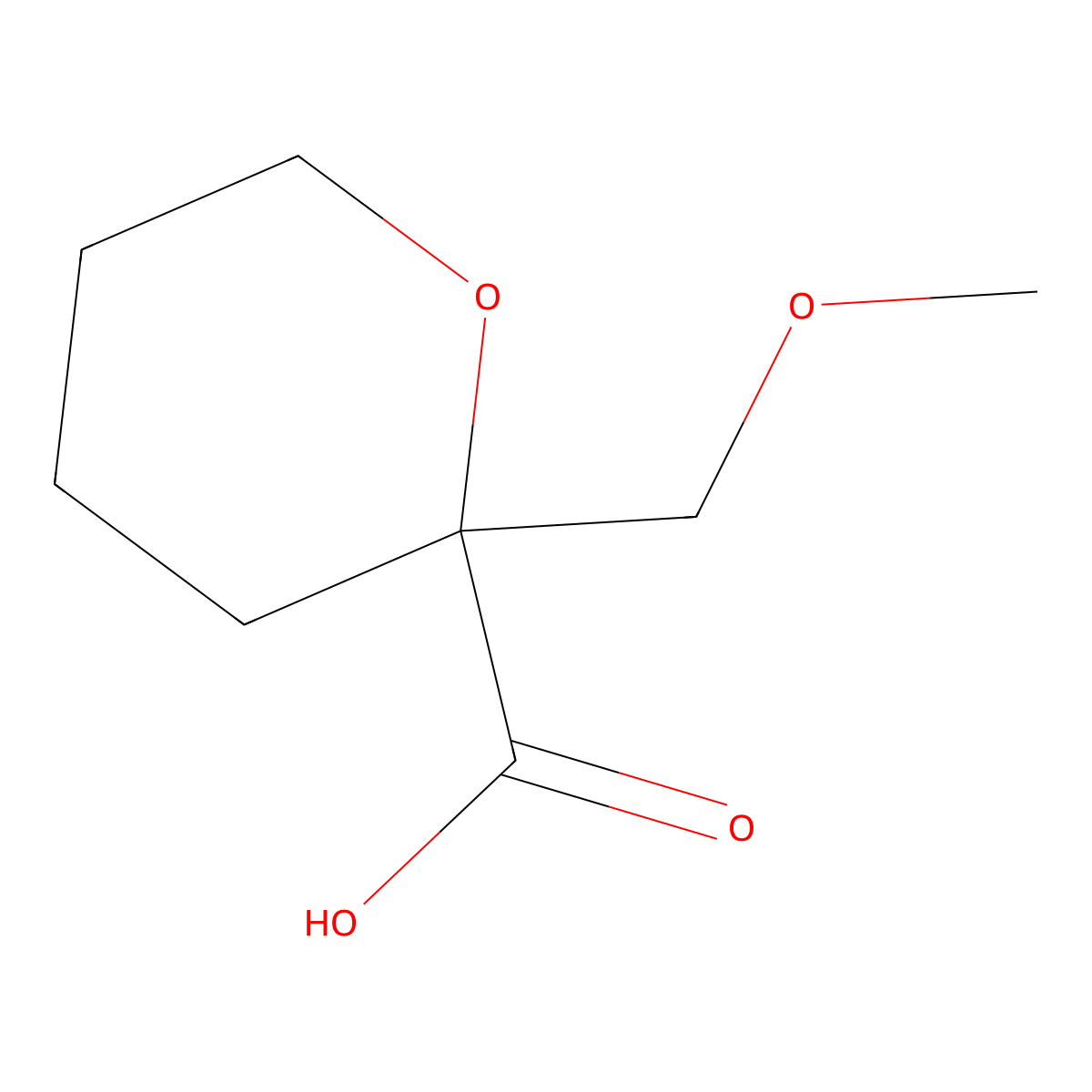 tetrahydro-2-(methoxymethyl)-2H-Pyran-2-carboxylic acid molecular structure, CAS 857173-42-3