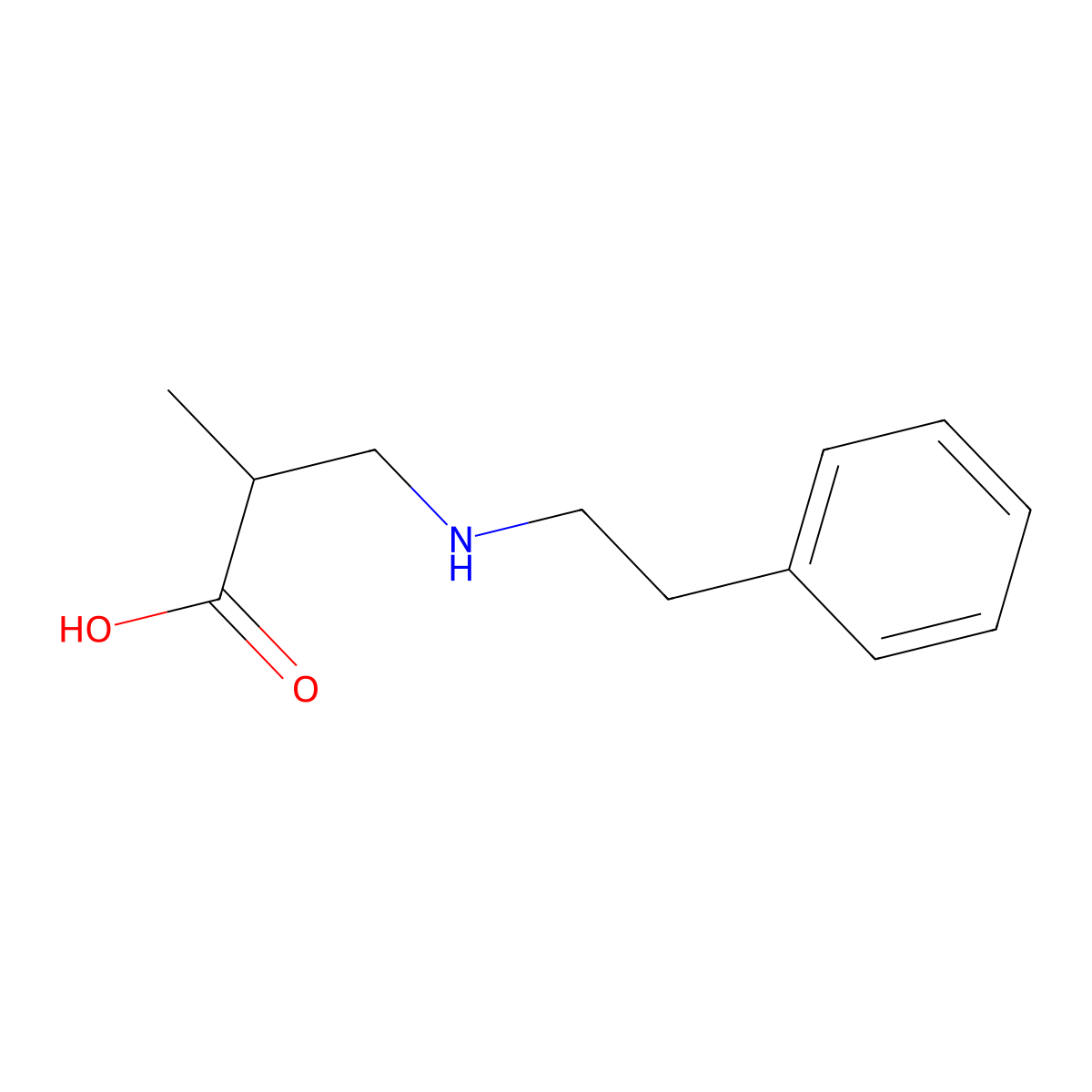 2-Methyl-3-[(2-phenylethyl)amino]propanoic acid molecular structure, CAS 857176-00-2