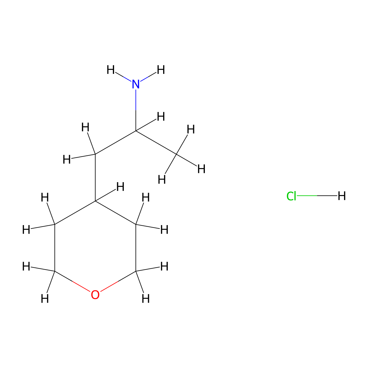 1-(Oxan-4-yl)propan-2-amine hydrochloride molecular structure, CAS 857177-23-2