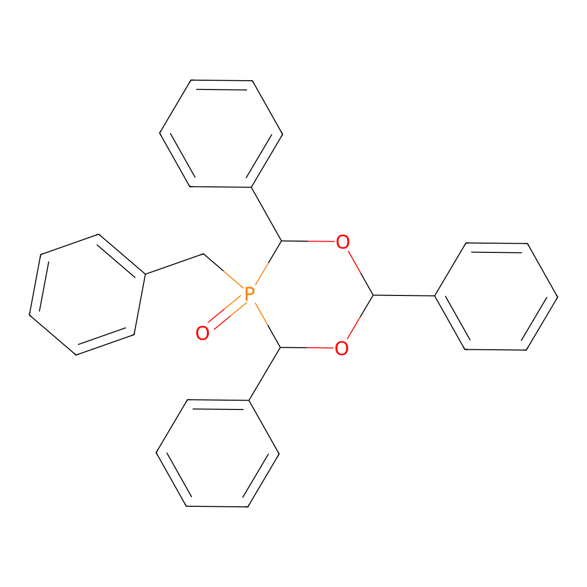 5-Benzyl-2,4,6-triphenyl-1,3,5lambda~5~-dioxaphosphinan-5-one molecular structure, CAS 85718-29-2