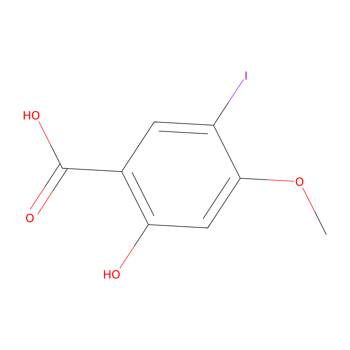 2-Hydroxy-5-iodo-4-methoxybenzoic acid molecular structure, CAS 857194-27-5