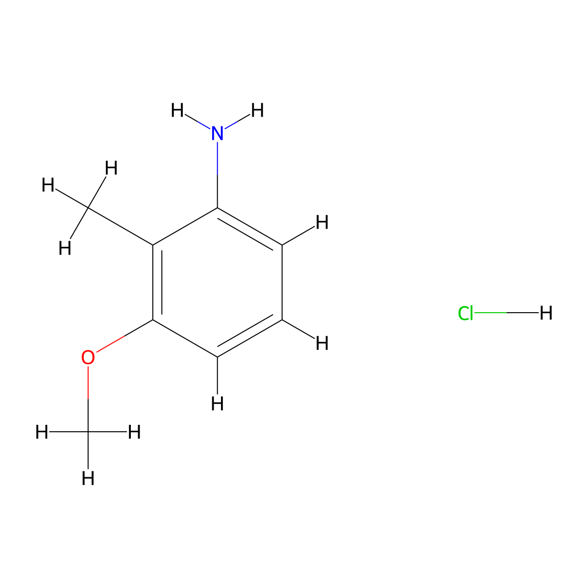 3-Methoxy-2-methylaniline hydrochloride molecular structure, CAS 857195-15-4