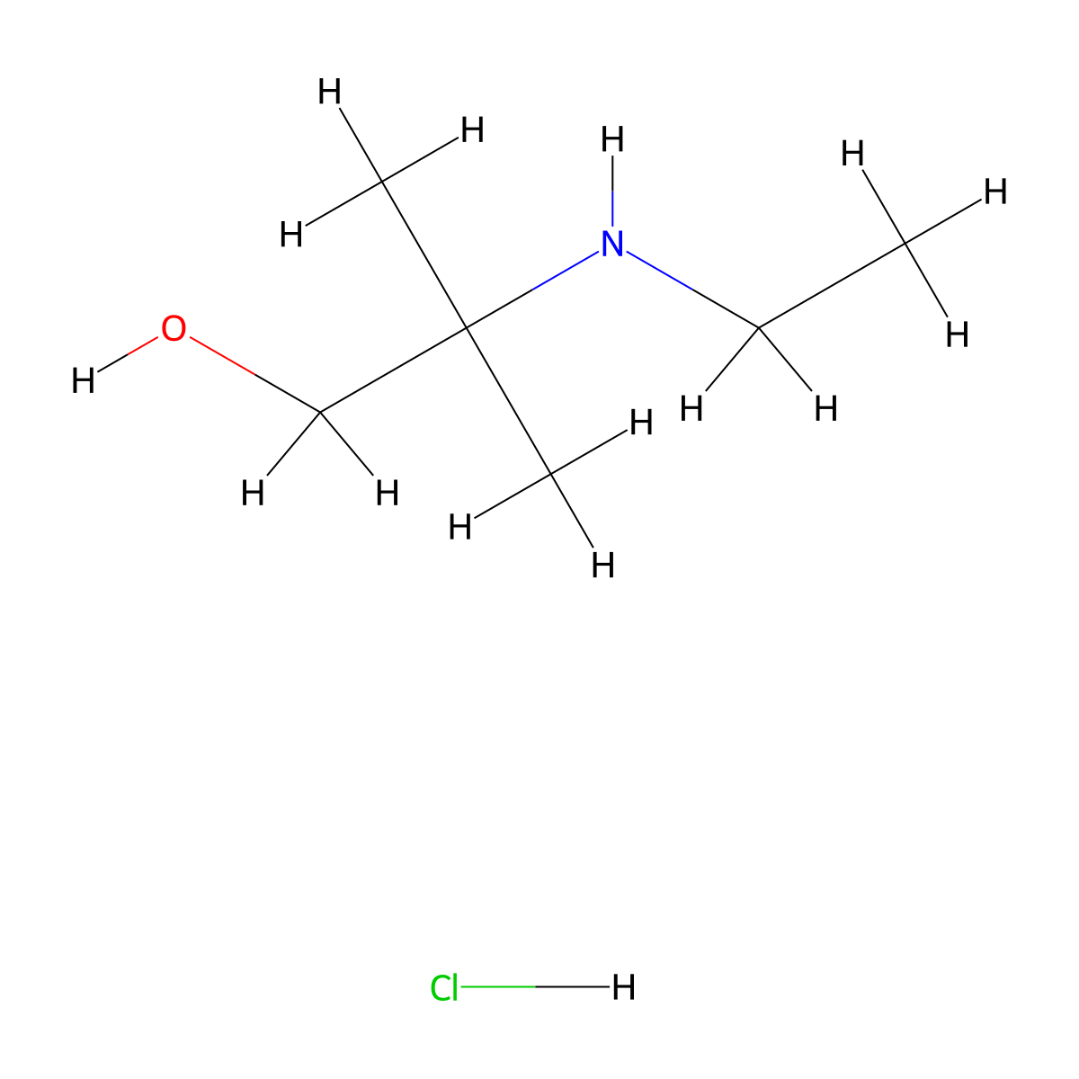2-(Ethylamino)-2-methylpropan-1-ol hydrochloride molecular structure, CAS 857195-41-6