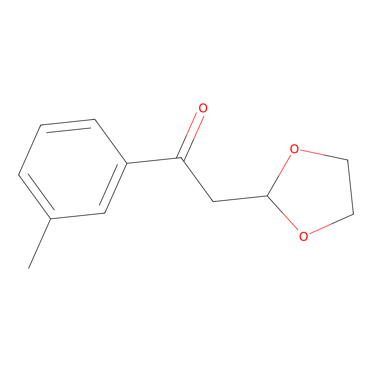 2-(1,3-Dioxolan-2-yl)-1-(3-methylphenyl)-ethanone molecular structure, CAS 857195-84-7