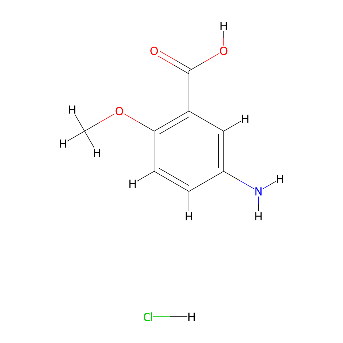 5-Amino-2-methoxybenzoic acid hydrochloride molecular structure, CAS 857200-24-9