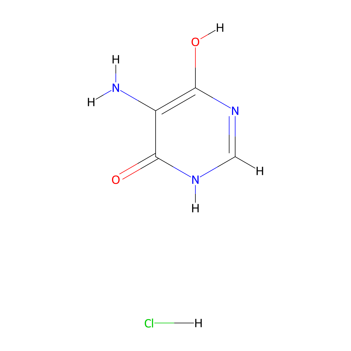 5-Amino-6-hydroxypyrimidin-4(3H)-one hydrochloride molecular structure, CAS 857202-31-4