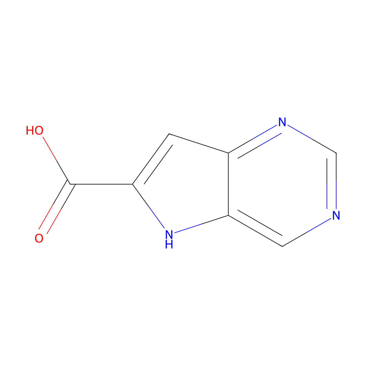5H-Pyrrolo[3,2-D]pyrimidine-6-carboxylic acid molecular structure, CAS 857204-03-6