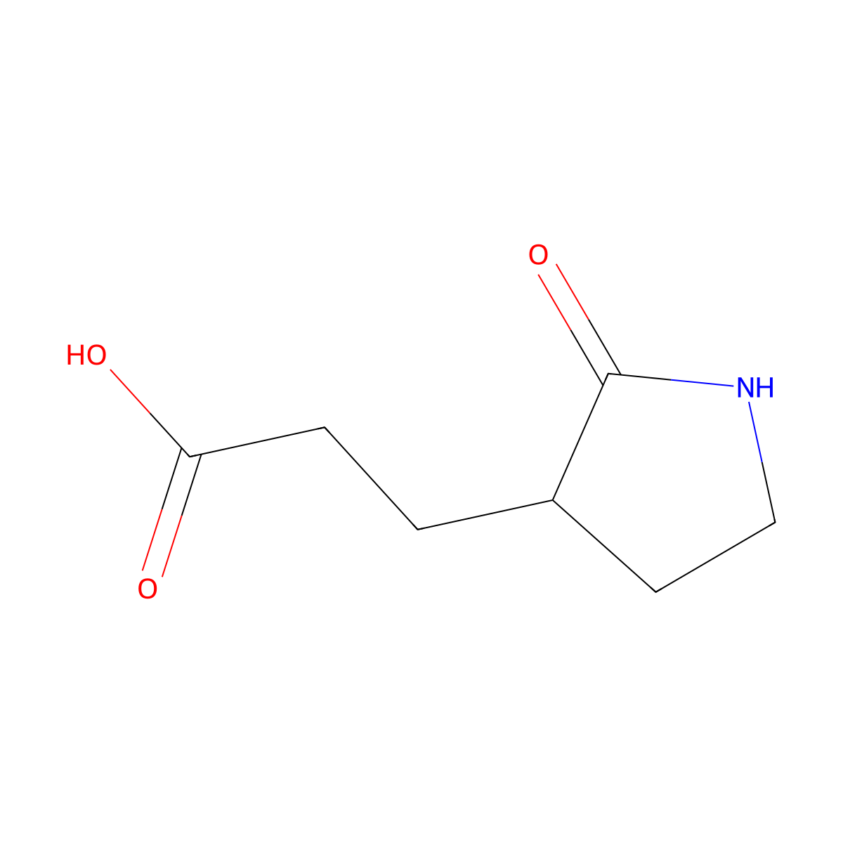 3-(2-Oxopyrrolidin-3-yl)propanoic acid molecular structure, CAS 857204-35-4