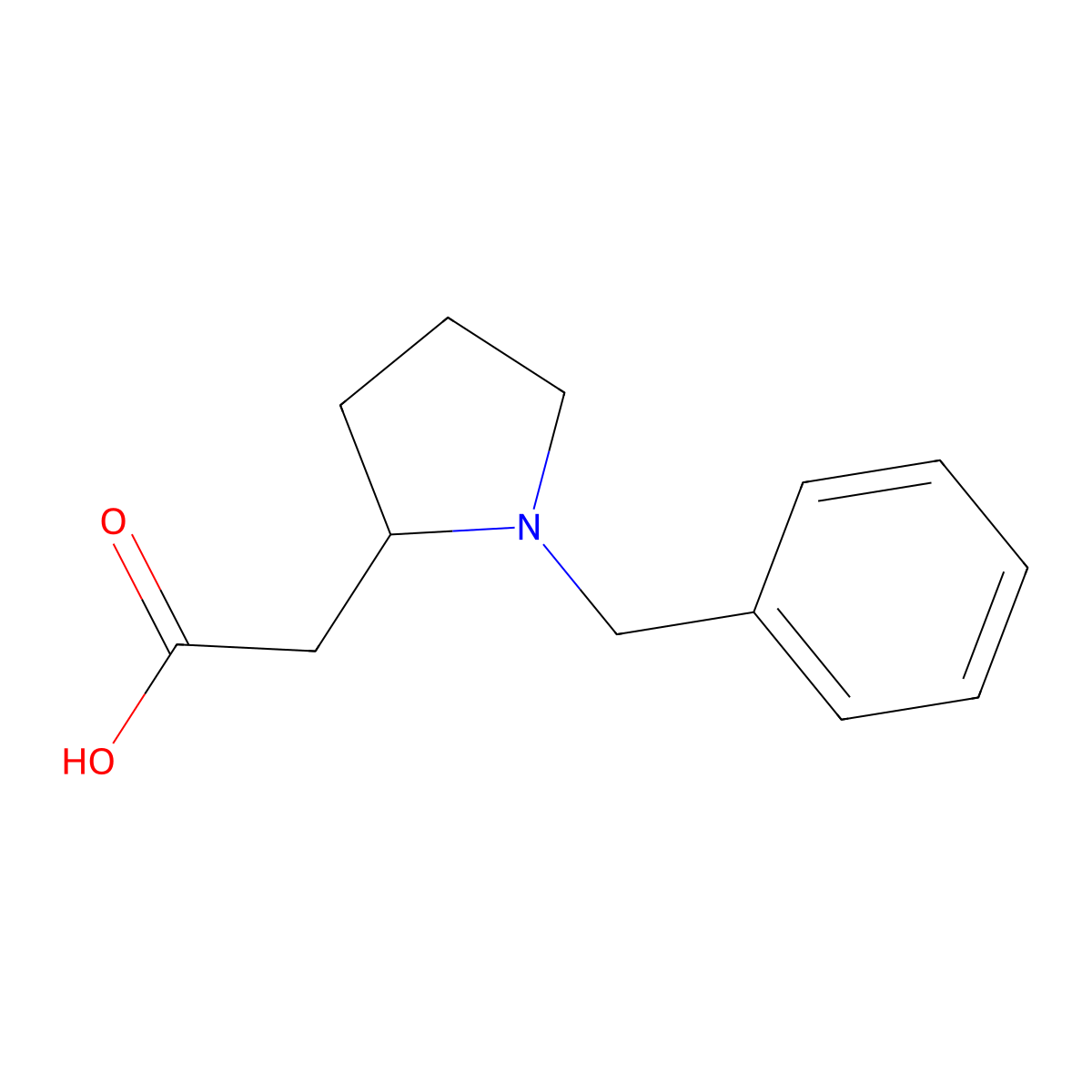 2-(1-Benzylpyrrolidin-2-yl)acetic acid molecular structure, CAS 857206-03-2