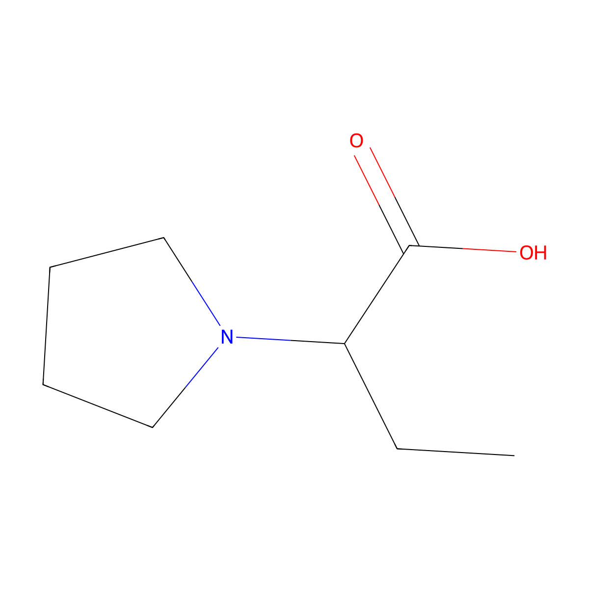 2-(Pyrrolidin-1-yl)butanoic acid molecular structure, CAS 857206-11-2