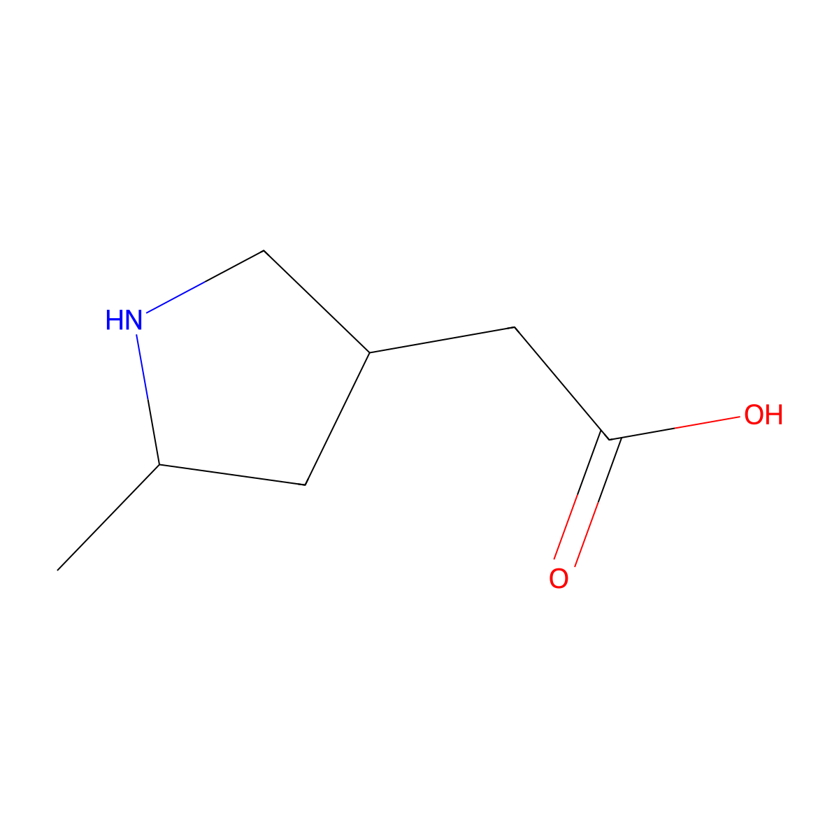 2-(5-Methylpyrrolidin-3-yl)acetic acid molecular structure, CAS 857207-76-2