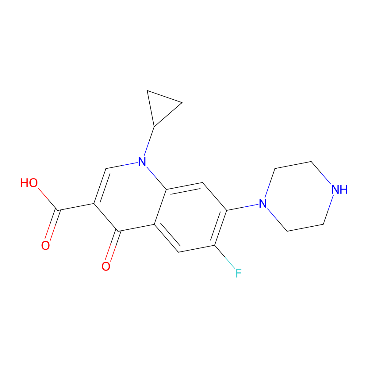 Ciprofloxacin molecular structure, CAS 85721-33-1