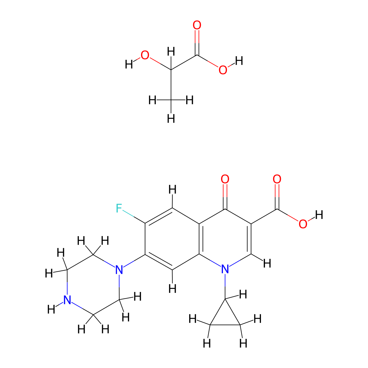 Ciprofloxacin Lactate molecular structure, CAS 857213-31-1