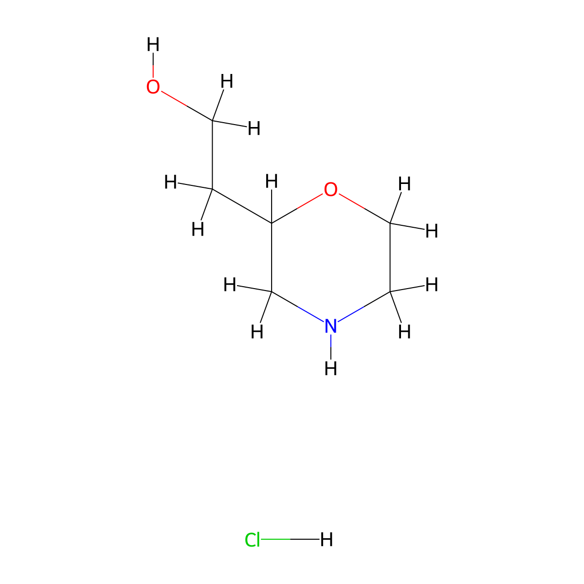 2-(Morpholin-2-yl)ethanol hydrochloride molecular structure, CAS 857214-74-5