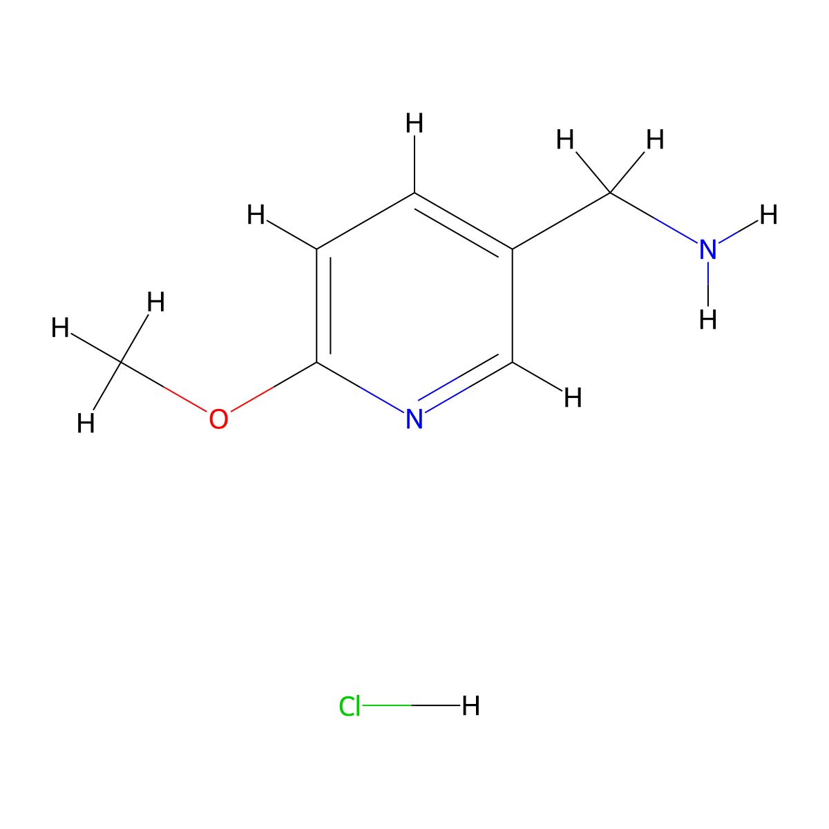 (6-Methoxypyridin-3-yl)methanamine hydrochloride molecular structure, CAS 857220-13-4