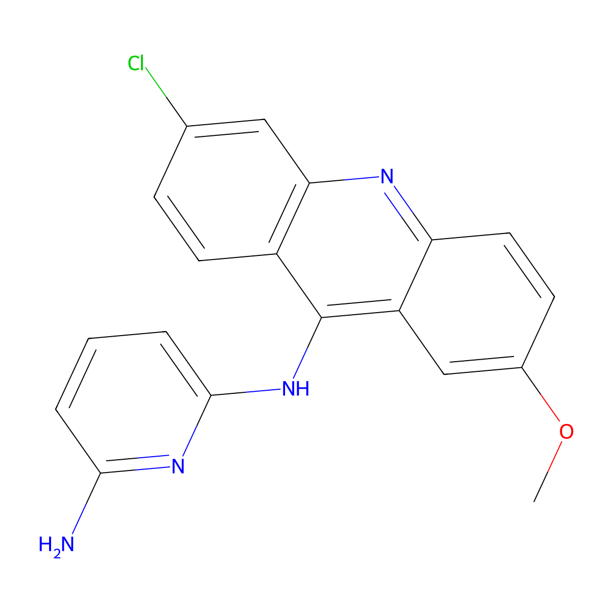 N2-(6-Chloro-2-methoxyacridin-9-yl)pyridine-2,6-diamine molecular structure, CAS 857222-55-0