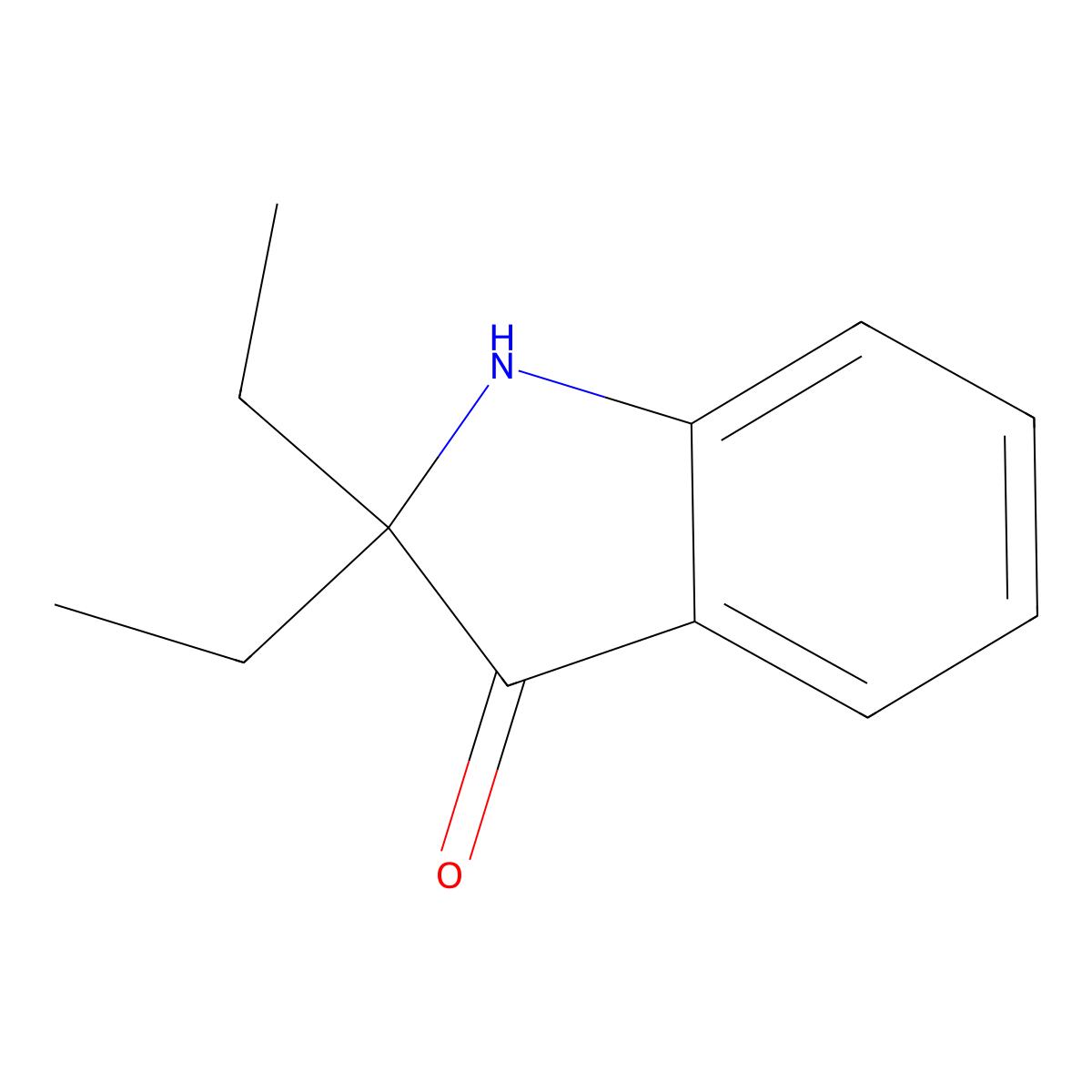 2,2-Diethyl-2,3-dihydro-1H-indol-3-one molecular structure, CAS 857229-43-7