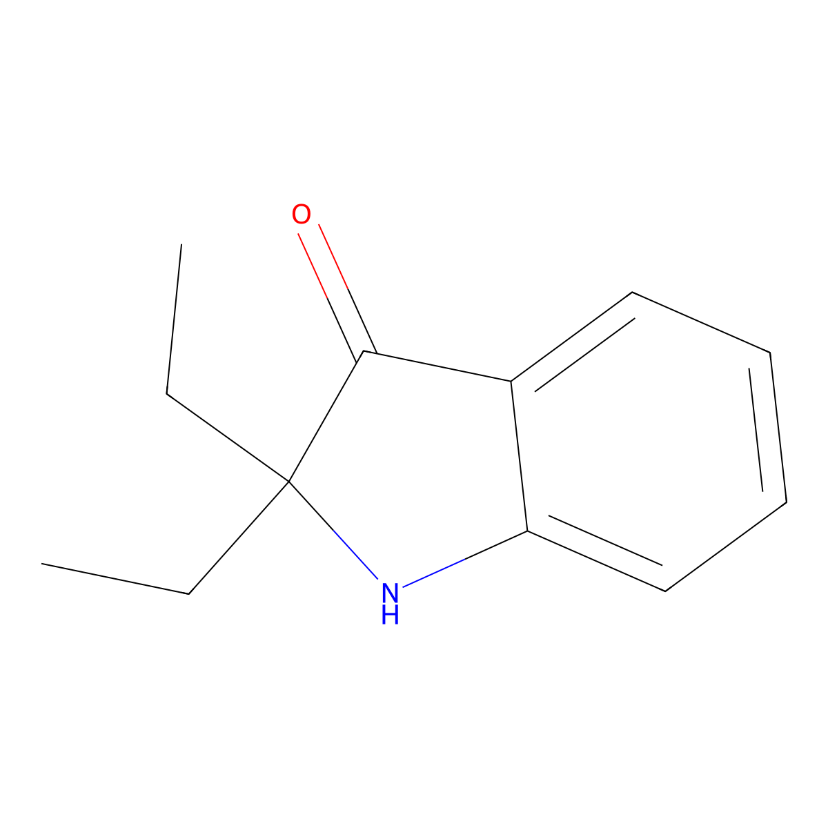 2,2-Diethyl-2,3-dihydro-1H-indol-3-one molecular structure, CAS 857229-43-7