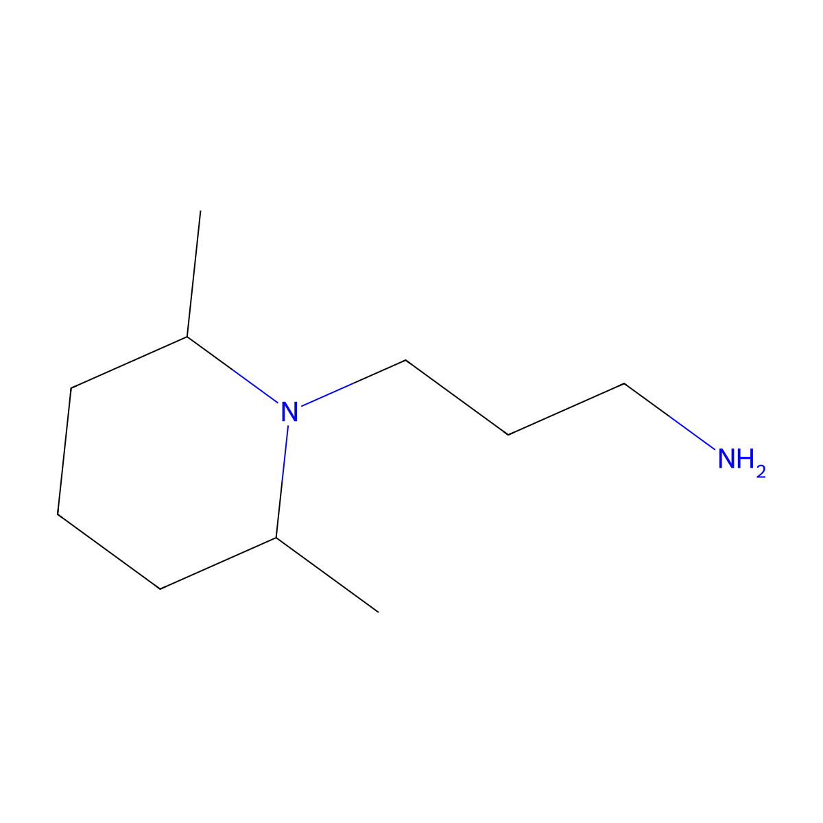 3-(2,6-Dimethylpiperidin-1-yl)propan-1-amine molecular structure, CAS 85723-72-4