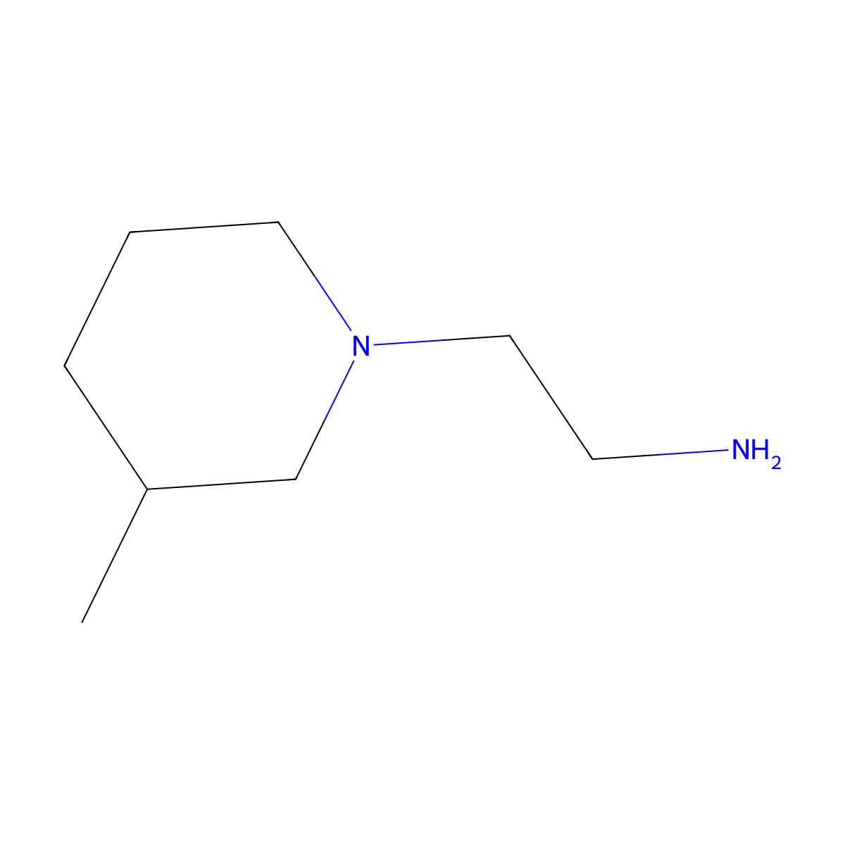 2-(3-Methyl-1-piperidinyl)ethanamine molecular structure, CAS 85723-75-7