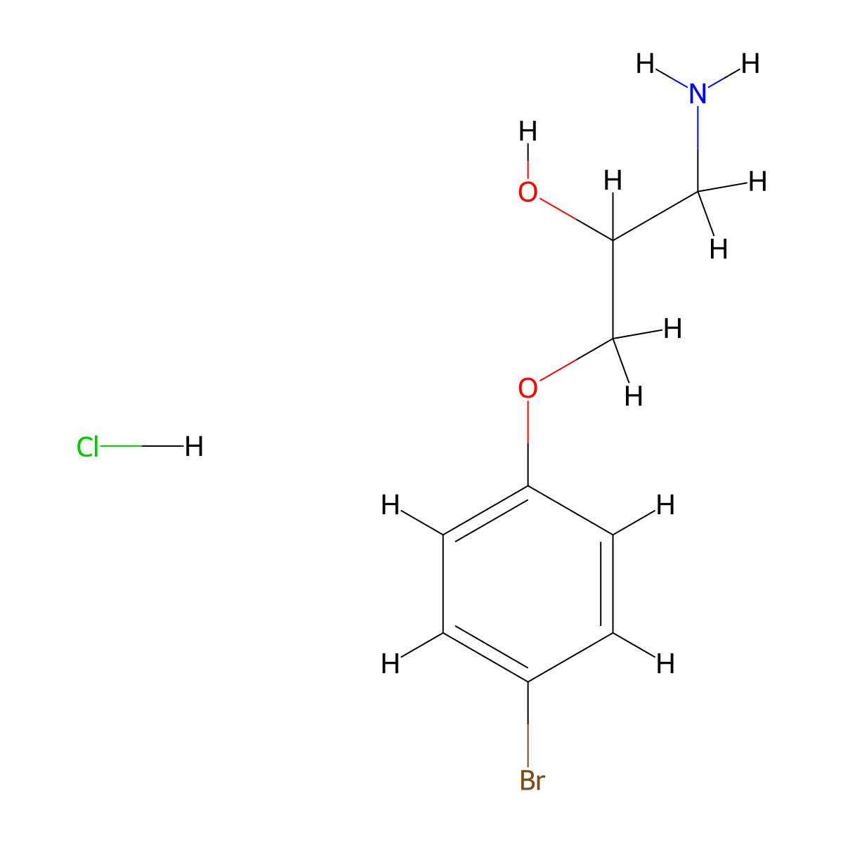 1-Amino-3-(4-bromophenoxy)propan-2-ol hydrochloride molecular structure, CAS 857234-73-2