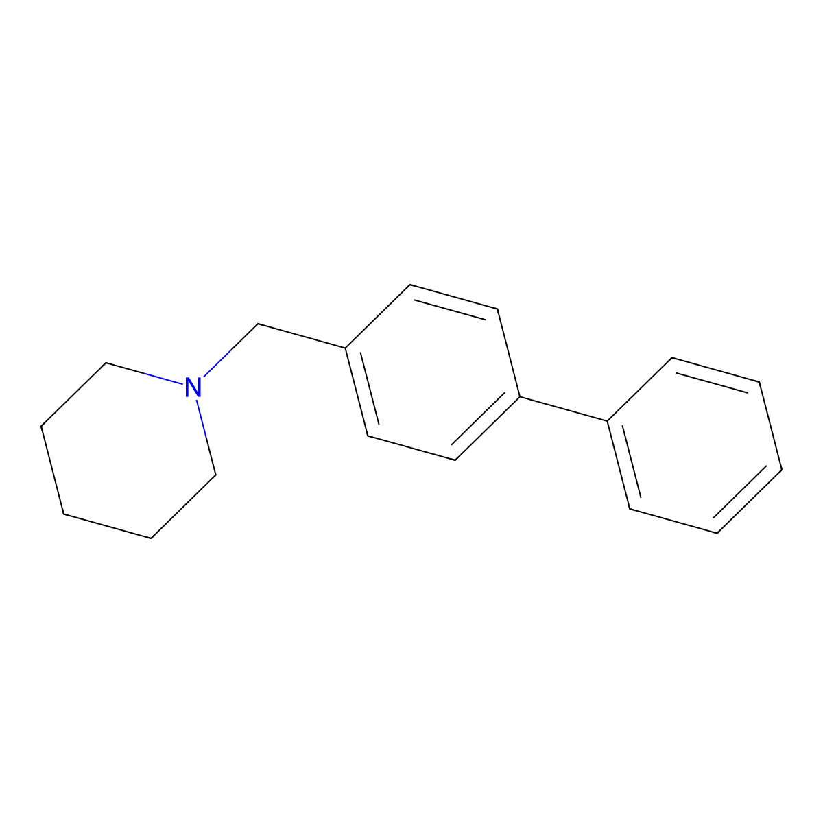 1-([1,1'-Biphenyl]-4-ylmethyl)piperidine molecular structure, CAS 857241-92-0